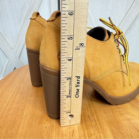 Timberland Camdale Oxford Heeled Booties Wheat Nubuck Suede Size 6.5 - Picture 7 of 10